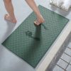 MontVoo Bath Mat Rug Ultra Thin Bathroom Rugs fit Under Door Waterproof Rubber Non Slip Bath Rug Absorbent Bathroom Floor Mat Washable 17"x28" Green
